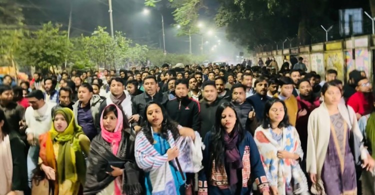 নির্বাচনের তফসিলকে স্বাগত জানিয়ে ঢাবিতে ছাত্রদলের মিছিল