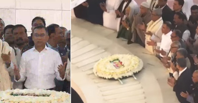 বাবার কবর জিয়ারত করলেন তারেক রহমান