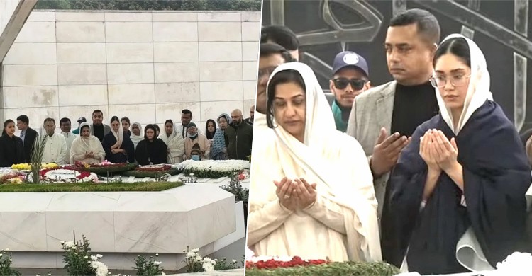 খালেদা জিয়ার কবর জিয়ারত করলেন নাতনি জাইমা ও পরিবারের সদস্যরা