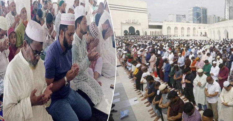 জুমাতুল বিদায় মসজিদে মুসল্লিদের ঢল, দেশ-উম্মাহর শান্তি কামনায় বিশেষ দোয়া