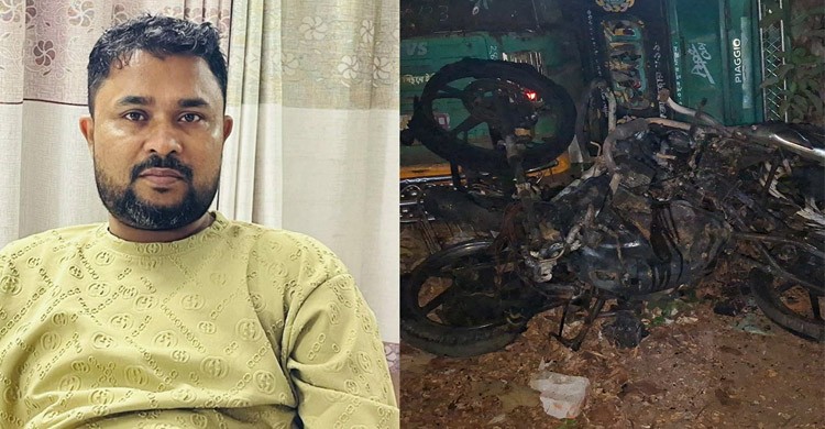 টেকনাফে স্বেচ্ছাসেবক দল নেতাকে ধরতে গিয়ে র‍্যাবের মোটরসাইকেলে আগুন