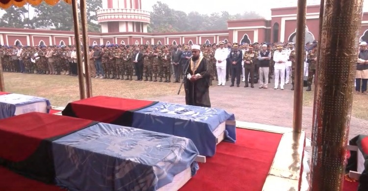 সুদানে নিহত ৬ শান্তিরক্ষী সেনার জানাজা সম্পন্ন