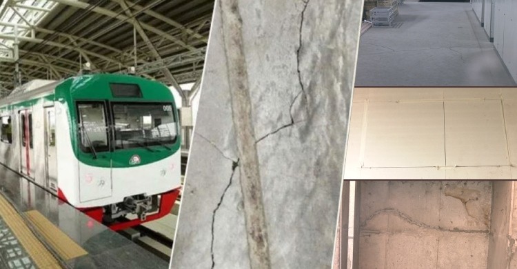 ভূমিকম্পে মেট্রো স্টেশনের দেয়াল–ফ্লোরে ফাটল, খুলে পড়ল টাইলস