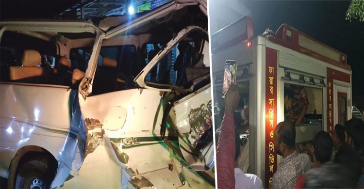 কুড়িগ্রামে ট্রাক-মাইক্রোবাস মুখোমুখি সংঘর্ষে নিহত ৩, আহত ১১
