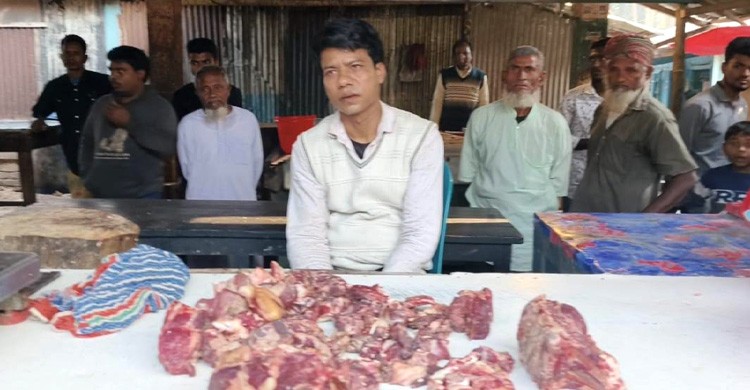 কুড়িগ্রামে পঁচা গরুর মাংস বিক্রি ভ্রাম্যমাণ আদালতের জরিমানা