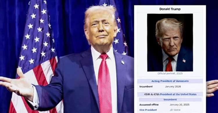নিজেকে ভেনেজুয়েলার ‘ভারপ্রাপ্ত প্রেসিডেন্ট’ ঘোষণা করলেন ট্রাম্প