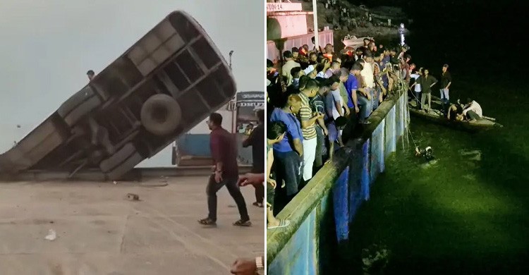 দৌলতদিয়ায় বাসডুবি: ২ জনের মরদেহ উদ্ধার, ১১ জন জীবিত উদ্ধার, বাসে ছিল ৪৫ জন