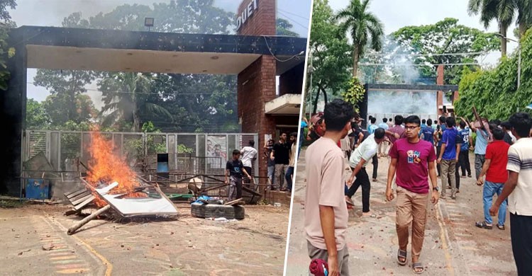 ভিসি নিয়োগকে কেন্দ্র করে ডুয়েটে সংঘর্ষ, শহীদ মিনার এলাকা রণক্ষেত্র